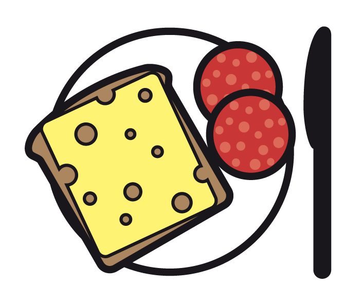 frühstücken Käsebrot mit Wurst; Symbolbild Frühstück